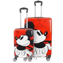 Disney Mickey Mouse Adventure Awaits 2 Piece Family Vacation Luggage Set NEW
