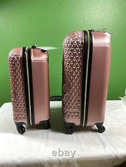 Disney Mickey Mouse Set Rose Gold Spinner FUL Suitcase Hard Luggage 21 And 25