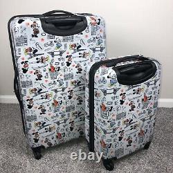 Disney Minnie & Mickey Mouse Spinner FUL Suitcase Set of 2 Hard Luggage 21 29