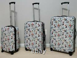 Disney Minnie & Mickey Mouse Spinner Suitcase Set Hard Luggage 21 25 29 NEW