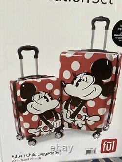 Disney Minnie Mouse Family Vacation Luggage 2 piece Set Brand New FREE SHIPPING