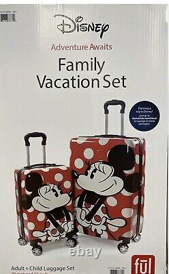 Disney Minnie Mouse Family Vacation Luggage set 20 and 27 Fast Shipping New