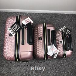 Disney Minnie Mouse Rose Gold Spinner FUL Suitcase Set Hard Luggage 21 25 29