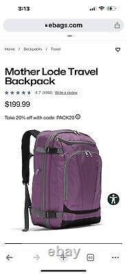 EBags Mother Lode Travel Backpack-Purple-Matching Packing Cube Set&Cosmetic Case