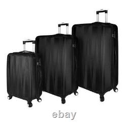 Elite Luggage EL09078K Verdugo Hardside 3 Piece Spinner Luggage Set Black