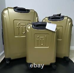 FUL Disney Minnie Mouse Textured 3pc Spinner Hard Luggage 29 25 & 21 Set Gold
