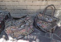 Faberge Luggage Set 4 Pieces Suitcase Suit Bag Carry On Weekender Floral