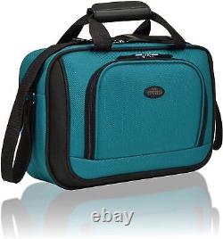 Fabric Expandable Carry On Traveler Luggage Set 21 Inch (Teal)