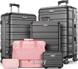 Famistar 5 Piece Hardside Luggage Suitcase Set with 360° Double Spinner Wheels