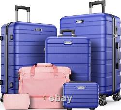 Famistar 5 Piece Hardside Luggage Suitcase Set with 360° Double Spinner Wheels