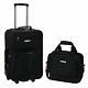 Fashion Softside Upright Luggage 2-piece Set (14/19) Black Standard Packaging