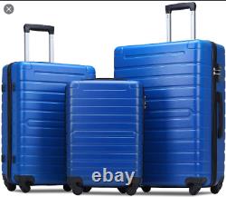 Flieks Luggage Set 3 Piece with TSA Lock -Blue
