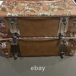 GIVENCHY Vintage Luggage Set of 4 FLORAL Tapestry Complete Excellent Condition