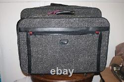 Hampshire Luggage 3p Set Gray Herringbone Luxe Carry On Check In & Travel Valise