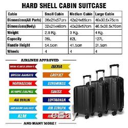 Hard Shell Cabin Large Suitcase with 4 Wheels Lightweight Travel Luggage Trolley