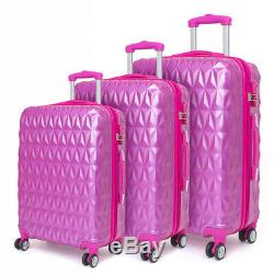 Hard shell Trolley Suitcase 4 Wheel Spinner Lightweight Luggage Travel Case Rose