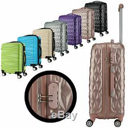 Hard shell Trolley Suitcase 4 Wheel Spinner Lightweight Luggage Travel Rose Gold