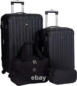 Hardside 4-Piece Luggage Travel Set Travelers Club Midtown Black