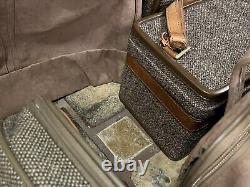 Hartmann Luggage Tweed Leather Hard Suitcase Set Suede Suit Garment Bag Lot Set