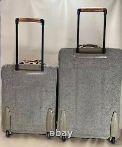 Hartmann Tweed with Belting Leather Set 24 Exp & 30 Upright Wheeled Suitcase