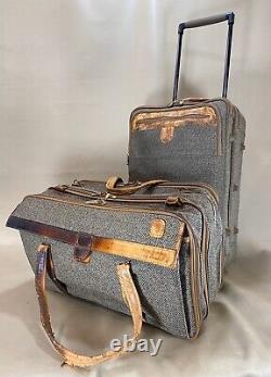 Hartmann Vintage Tweed Carry On Set 20 Duffle & 22 Upright Wheeled Suitcase