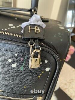 Henri Bendel West 57th Wheelie Rollaway Suitcase Luggage Wallet Set Splatter