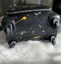 Henri Bendel West 57th Wheelie Rollaway Suitcase Luggage Wallet Set Splatter