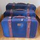 Holiday Brand Blue Luggage/suitcases 3 Piece Set Vintage Buckles Retro