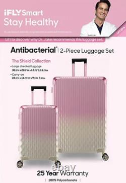 IFLY Smart Shield Collection Antibacterial 2PC Luggage Set Strawberry Lemonade