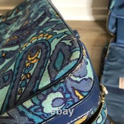 Japanese Hinomoto Nesting Suitcases Vintage Set of 3 Blue Paisley Locking w Keys