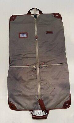Johnston & Murphy Pebbled Cognac Leather Travel Set Garment Bag Crossbody Duffle