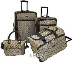 Juego De Maletas Para Viaje 4 Piece Brown Luggage Set Equipaje Grande Con Ruedas