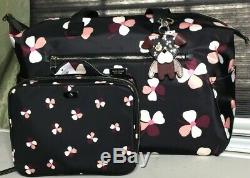 Kate Spade Dawn Dusk Buds Luggage Set Weekender, Travel Cosmetic, Key Fob 3pc