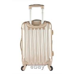 Kensie 3-Piece Metallic Vertical Rolling Luggage Set TSA spinner PALE GOLD