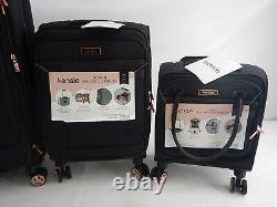 Kensie KN-A6203 Women's Hudson 3PC Luggage Set, Black/Rose Gold, (16/20/28)