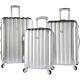 Kensie Luggage Alma 3 Piece Metallic Expandable Hard Luggage Set New