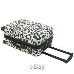 Kensie New BEIGE LEOPARD Luggage 3 PC SET NOT Expandable Hard Side Spinner