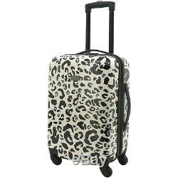 Kensie New BEIGE LEOPARD Luggage 3 PC SET NOT Expandable Hard Side Spinner