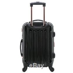 Kensie New Black / ROSE GOLD Luggage 3 PC SET Expandable Hard Side Spinner TSA