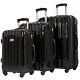 Kensie Women's Alma Hardside Spinner Luggage, Black 3-piece Set (20/24/28)