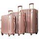 Kensie Women's Alma Hardside Spinner Luggage, Rose Gold 3-piece Set (20/24/28)