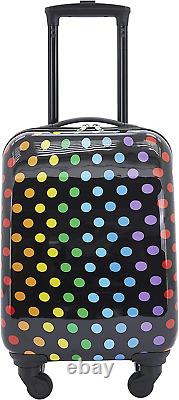 Kids 5-Piece Travel Set Luggage, Backpack, Lunch Bag, Pillow, Tag, Black Polka D