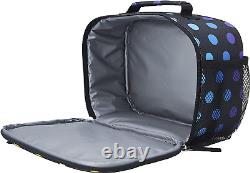 Kids 5-Piece Travel Set Luggage, Backpack, Lunch Bag, Pillow, Tag, Black Polka D