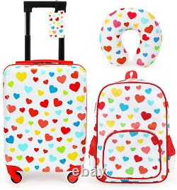 Kids Luggage with Wheels for Girls, 3 Piece Luggage Set, Childrens Luggage for G