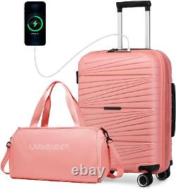 LARVENDER Luggage Sets 2 Piece, 20 Inch Carry on Luggage Suitcae and Travel Duff