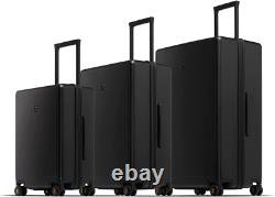 LEVEL8 Elegance Matte Luggage Set, Lightweight Hardside 20/24/28-Inch, Black