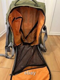 LL Bean Rolling Nylon Duffle Bag Green & Orange Carry On Luggage Set