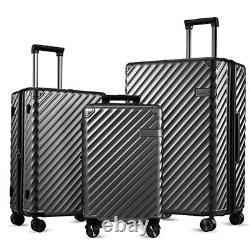 LUGGEX All Expandable Hard Shell Luggage Sets with Spinner Wheels 100% PC 3 Pi