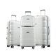 Luggex White Luggage Sets 4 Piece Pp Carry On Luggage Set With Spinner Whee