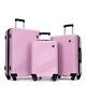Lightweight Luggage Set 20in24in28in. (pink) With Spinner Wheels
